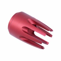AR15 ‘CLAW’ MULTI-PRONG FLASH HIDER / ANODIZED RED / 1/2X28